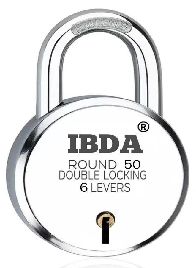 IBDA قفل صغير من IBDA، ٥٠ مم، مع ٦ مفاتيح | قفل ومفتاح | قفل مزدوج | تقنية ٦ أذرع | قفل بهيكل فولاذي بدون مسامير | قفل للاستخدام الداخلي، للمنزل، البوابة، الباب، الكادي، القناة، السلسلة، المحل، المدرسة، المستودع - Image 3